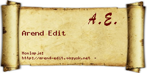 Arend Edit névjegykártya